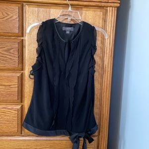 Liz Claiborne black ruffle blouse